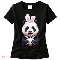 Panda Bear In The Easter Bunny Costume Women's T-Shirt thumb 0