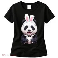 Panda Bear In The Easter Bunny Costume Women's T-Shirt thumb 0