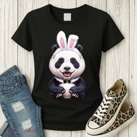 Panda Bear In The Easter Bunny Costume Women's T-Shirt thumb 3