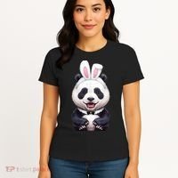 Panda Bear In The Easter Bunny Costume Women's T-Shirt thumb 4