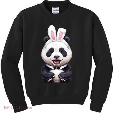 Panda Bear In The Easter Bunny Costume Kids Sweatshirt