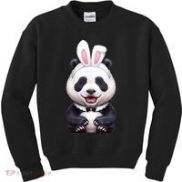 Panda Bear In The Easter Bunny Costume Kids Sweatshirt thumb 0