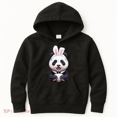 Panda Bear In The Easter Bunny Costume Kids Hoodie