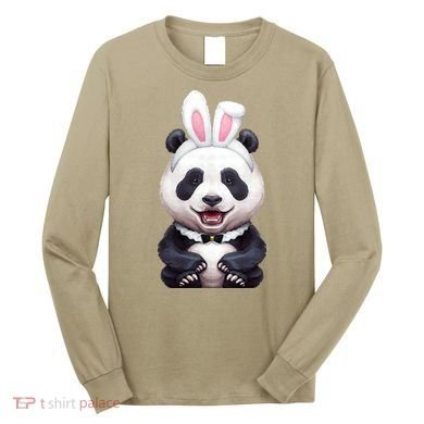 Panda Bear In The Easter Bunny Costume Long Sleeve Shirt