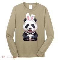 Panda Bear In The Easter Bunny Costume Long Sleeve Shirt thumb 0