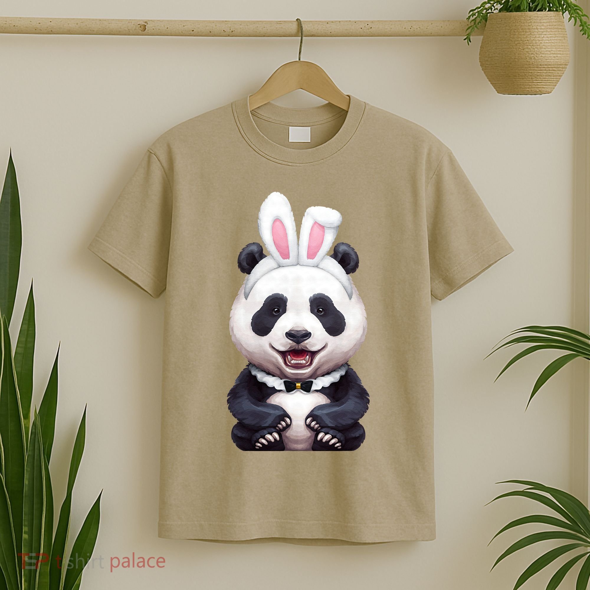 Panda Bear In The Easter Bunny Costume T-Shirt