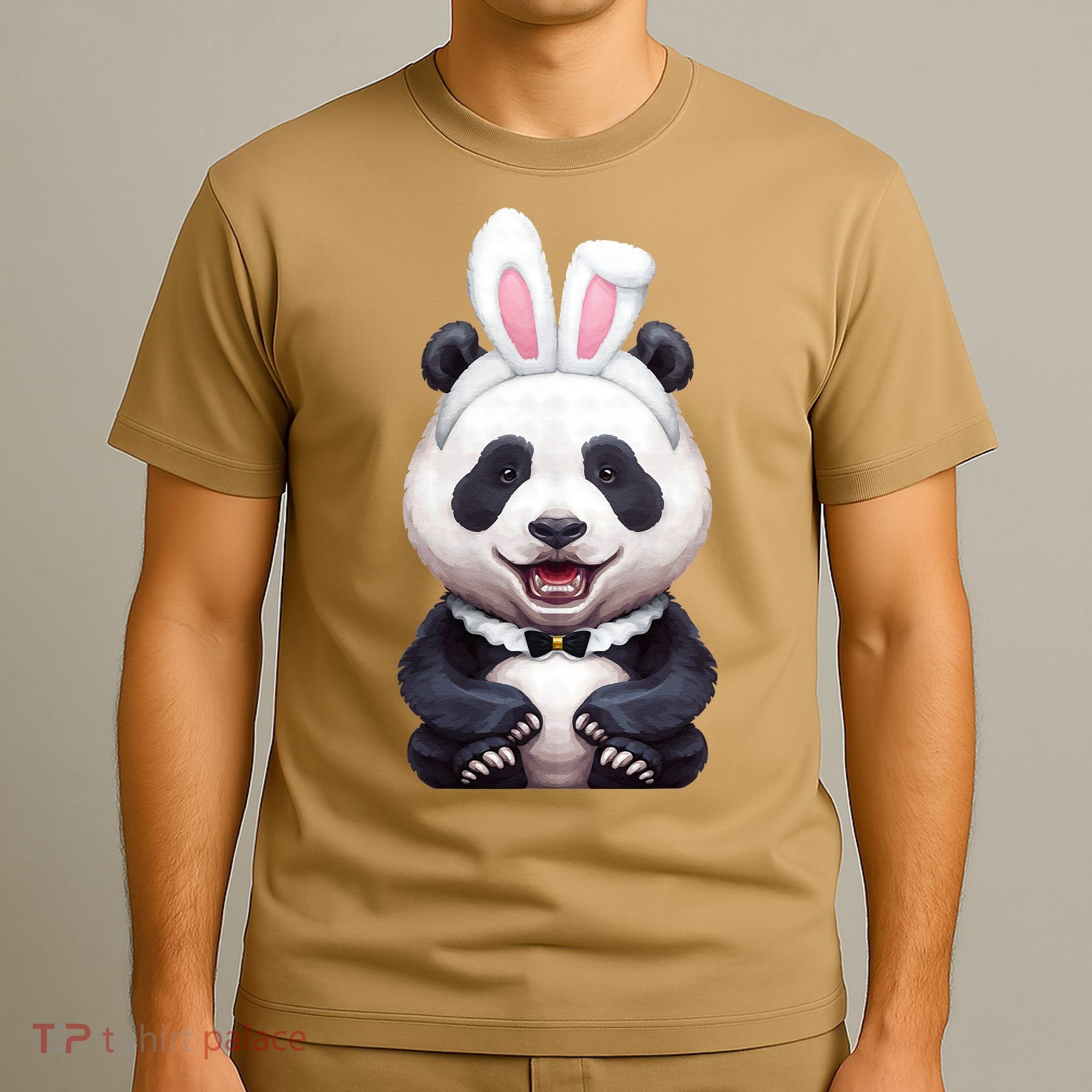Panda Bear In The Easter Bunny Costume T-Shirt