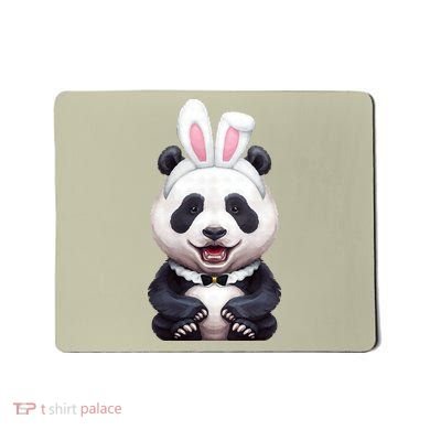 Panda Bear In The Easter Bunny Costume Mousepad