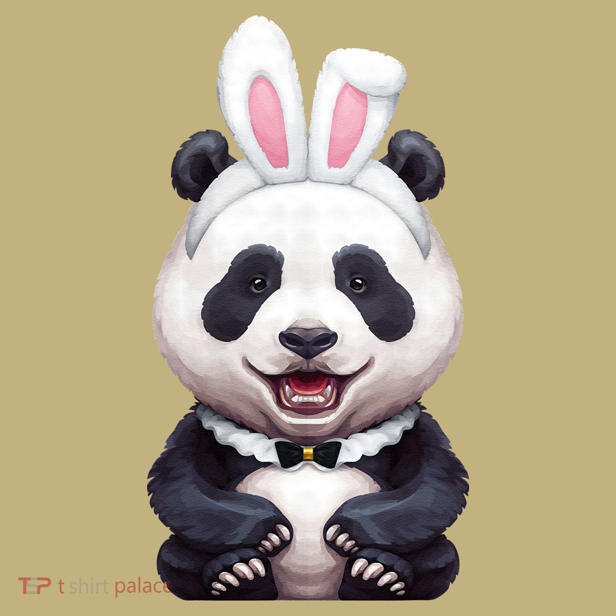 Panda Bear In The Easter Bunny Costume Mousepad