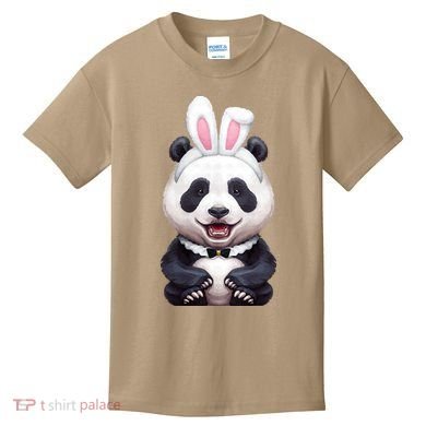 Panda Bear In The Easter Bunny Costume Kids T-Shirt