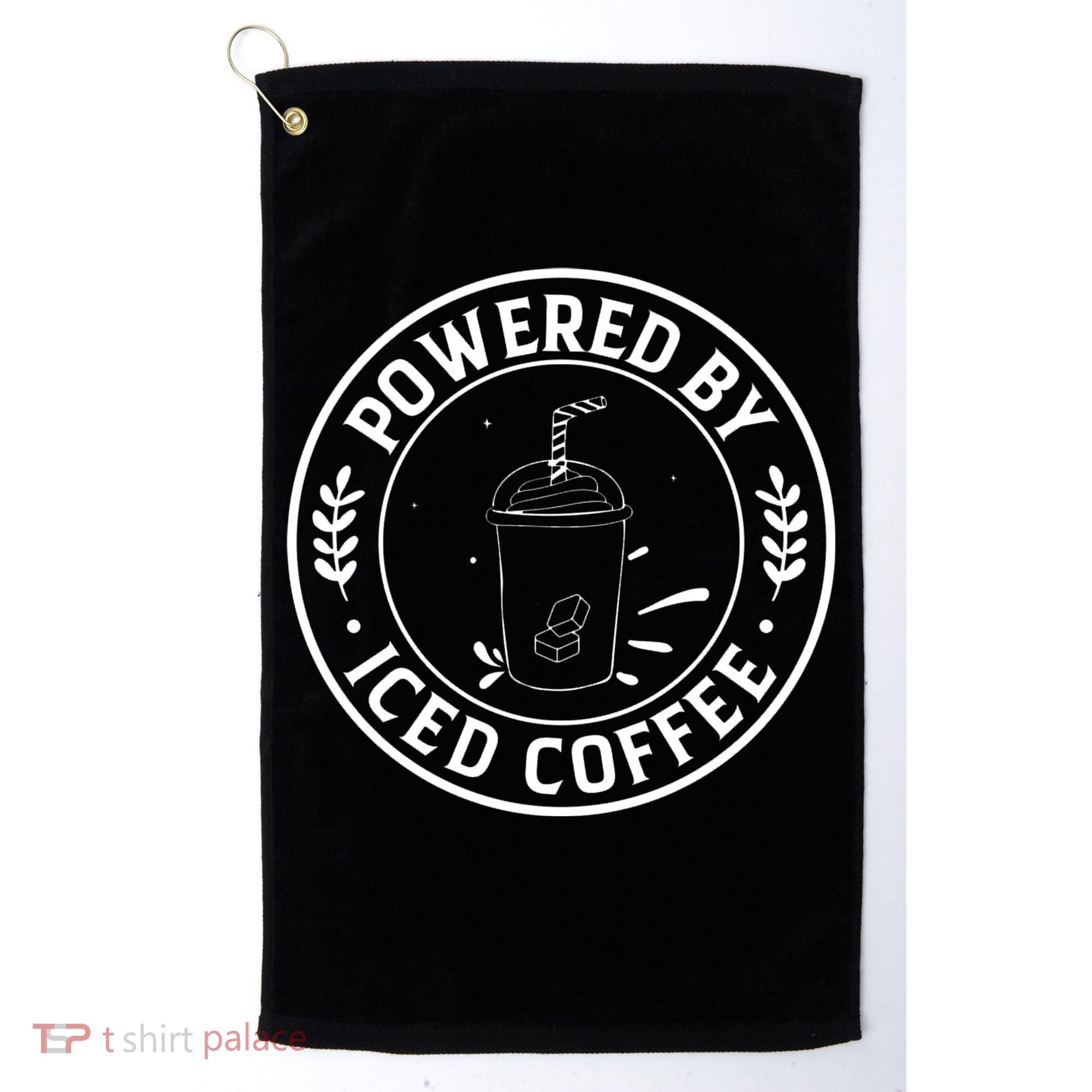 Powered By Iced Coffee Golf Towel