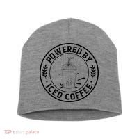 Powered By Iced Coffee Short Acrylic Beanie thumb 0