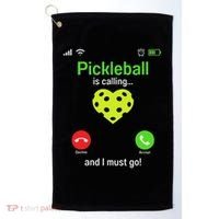 Pickle Ball Is Calling Team Gear & Player Funny Pickleball Golf Towel thumb 0
