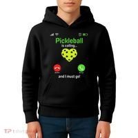 Pickle Ball Is Calling Team Gear & Player Funny Pickleball Kids Hoodie thumb 4