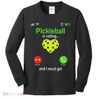 Pickle Ball Is Calling Team Gear & Player Funny Pickleball Kids Long Sleeve Shirt thumb 0