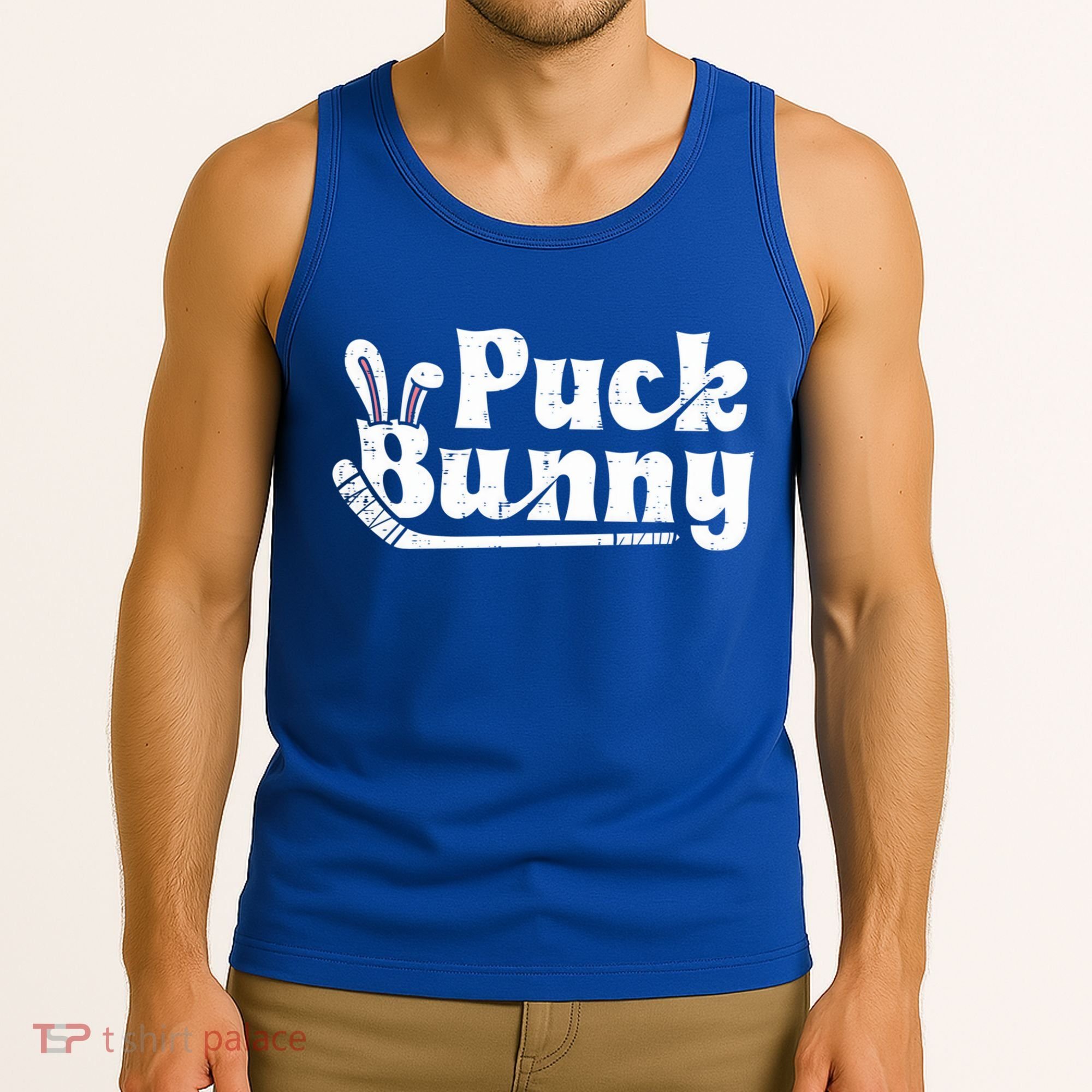 Puck Bunny Ice Hockey Stick Cute Player Meaningful Gift Tank Top