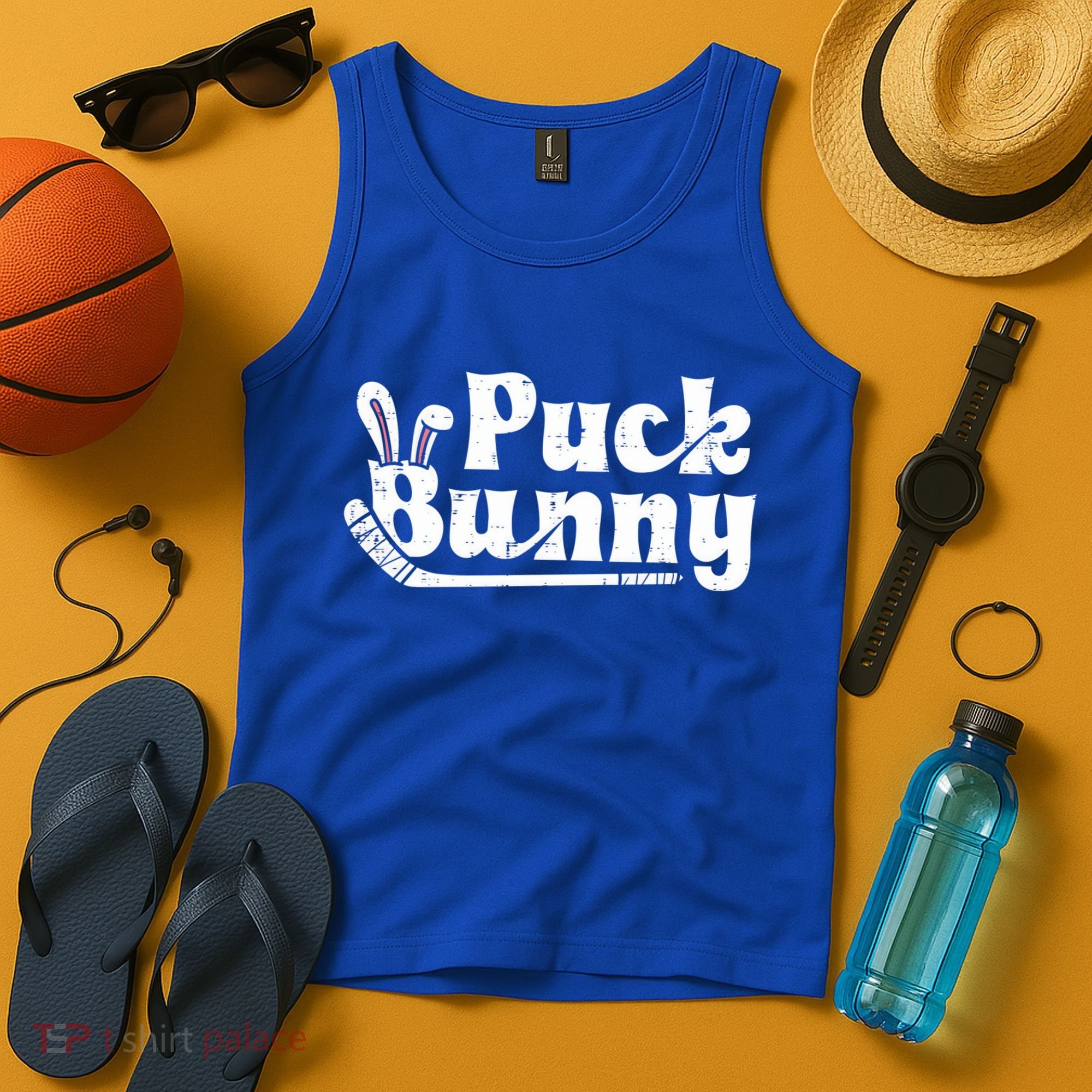 Puck Bunny Ice Hockey Stick Cute Player Meaningful Gift Tank Top