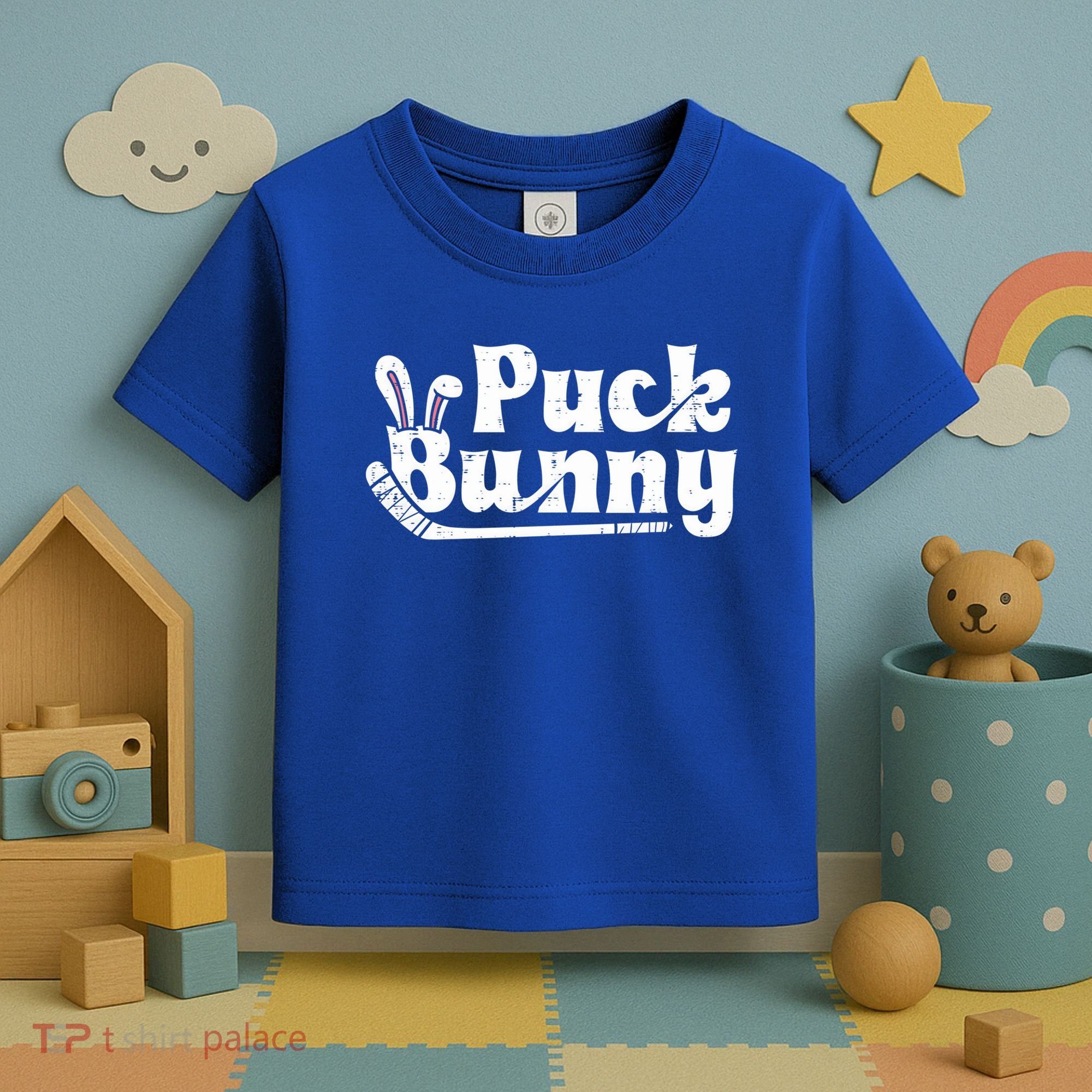 Puck Bunny Ice Hockey Stick Cute Player Meaningful Gift Toddler T-Shirt