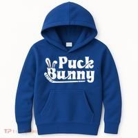 Puck Bunny Ice Hockey Stick Cute Player Meaningful Gift Kids Hoodie thumb 0