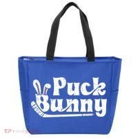 Puck Bunny Ice Hockey Stick Cute Player Meaningful Gift Tote Bag thumb 0