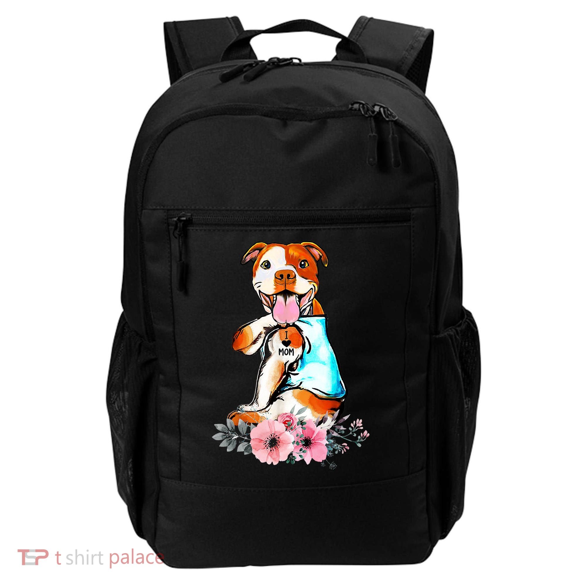 Pit Bull I Love Mom Tattoo Mother's Day Gift Backpack