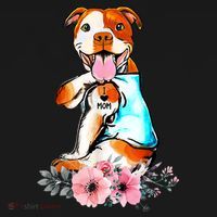 Pit Bull I Love Mom Tattoo Mother's Day Gift Backpack thumb 2