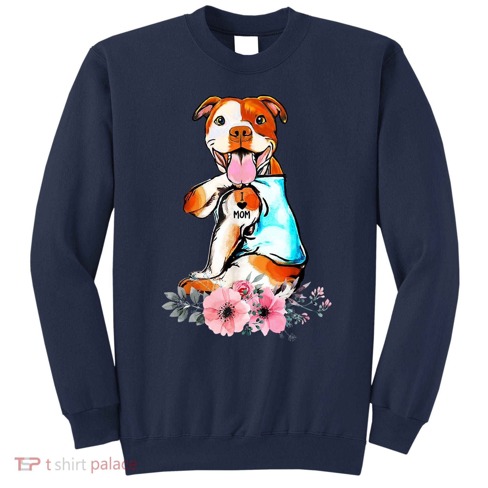 Pit Bull I Love Mom Tattoo Mother's Day Gift Sweatshirt