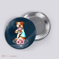 Pit Bull I Love Mom Tattoo Mother's Day Gift Button thumb 0