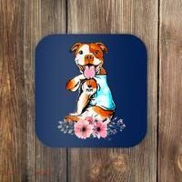 Pit Bull I Love Mom Tattoo Mother's Day Gift Coaster thumb 0