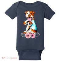 Pit Bull I Love Mom Tattoo Mother's Day Gift Baby Bodysuit thumb 0