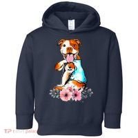 Pit Bull I Love Mom Tattoo Mother's Day Gift Toddler Hoodie thumb 0