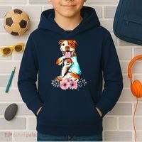 Pit Bull I Love Mom Tattoo Mother's Day Gift Kids Hoodie thumb 2