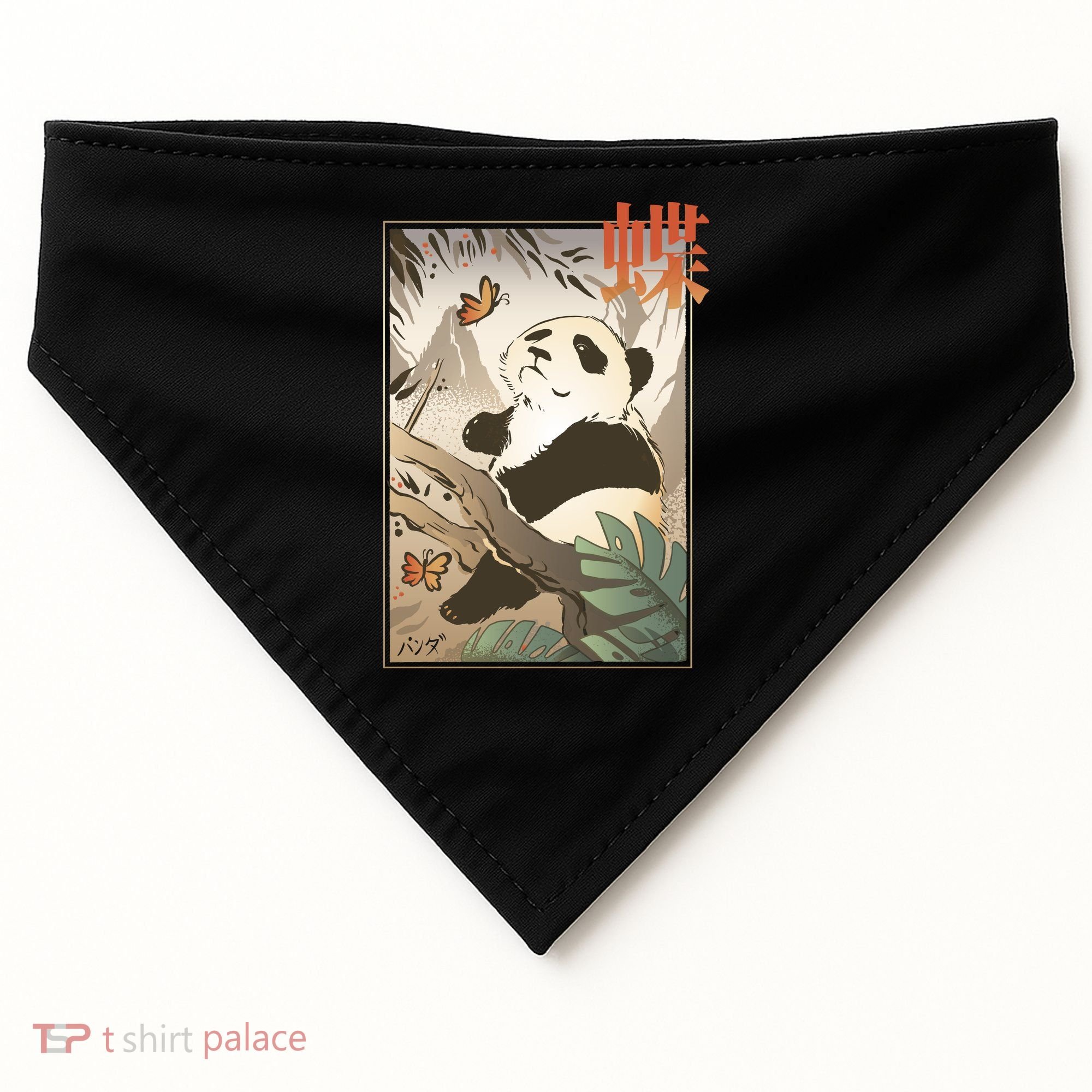Panda Butterfly Japanese USA-Made Doggie Bandana