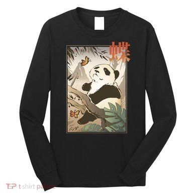 Panda Butterfly Japanese Long Sleeve Shirt
