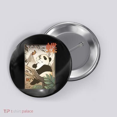 Panda Butterfly Japanese Button