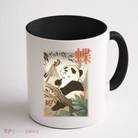 Panda Butterfly Japanese Coffee Mug thumb 1
