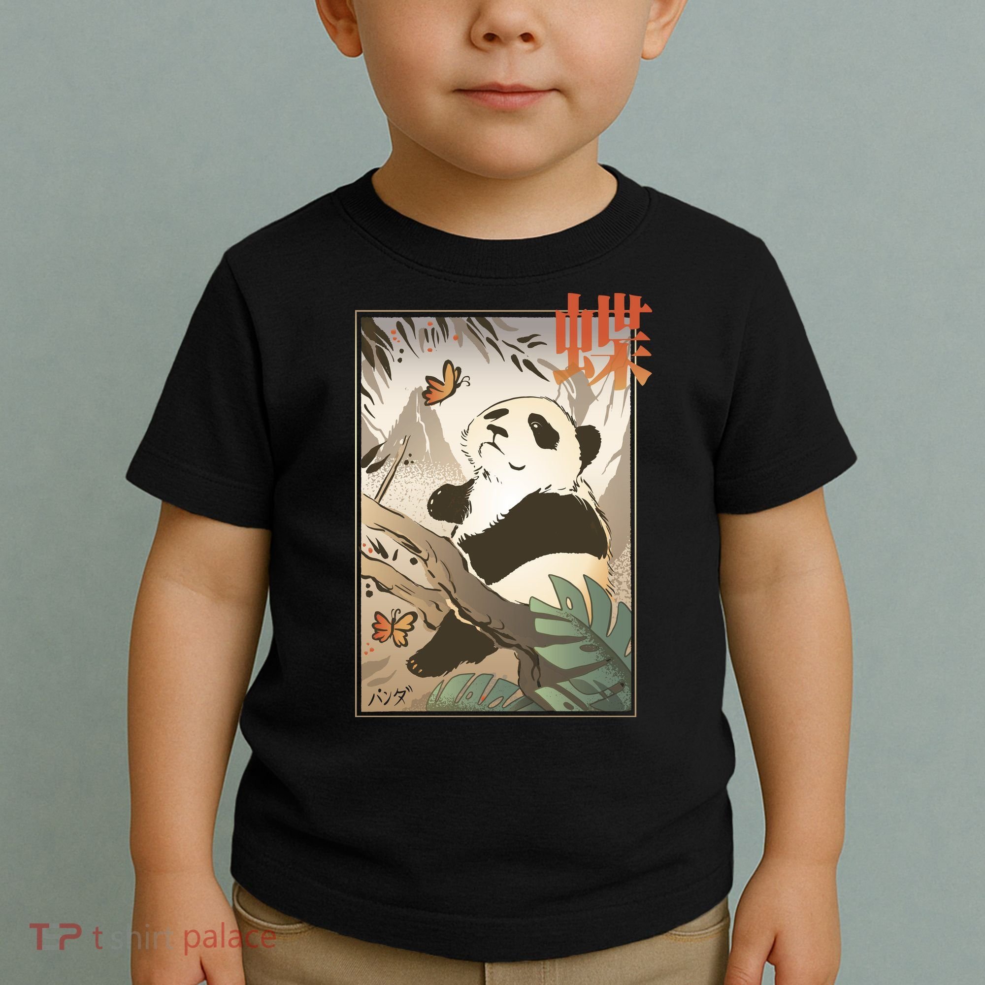 Panda Butterfly Japanese Toddler T-Shirt