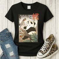 Panda Butterfly Japanese Women's T-Shirt thumb 3