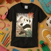 Panda Butterfly Japanese Kids T-Shirt thumb 3