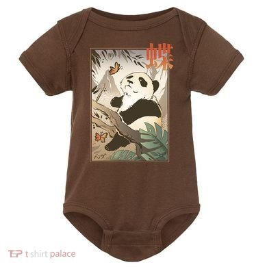 Panda Butterfly Japanese Baby Bodysuit
