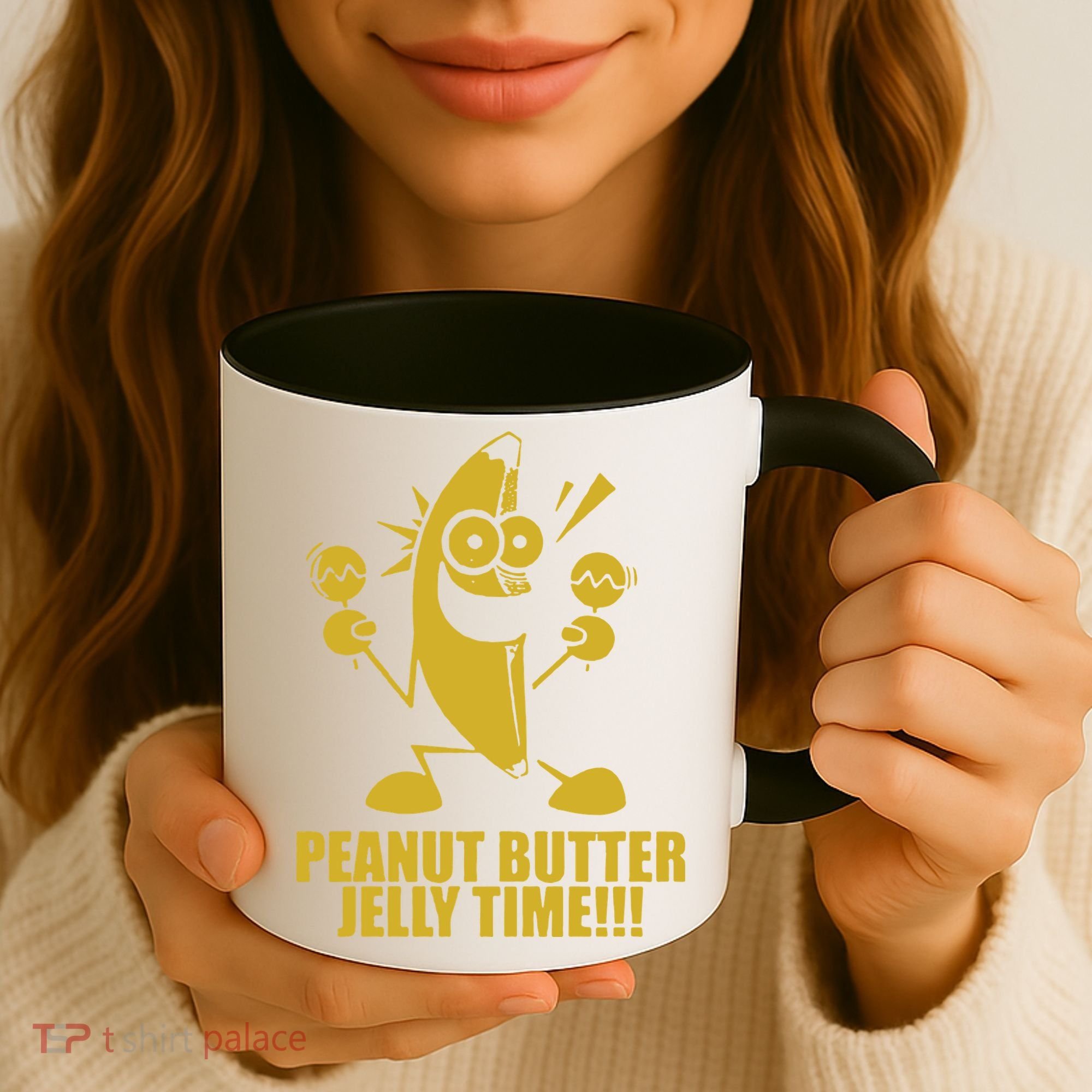 Peanut Butter Jelly Time Banana Coffee Mug