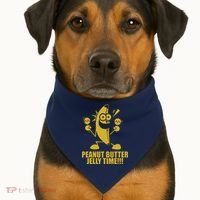 Peanut Butter Jelly Time Banana USA-Made Doggie Bandana thumb 1