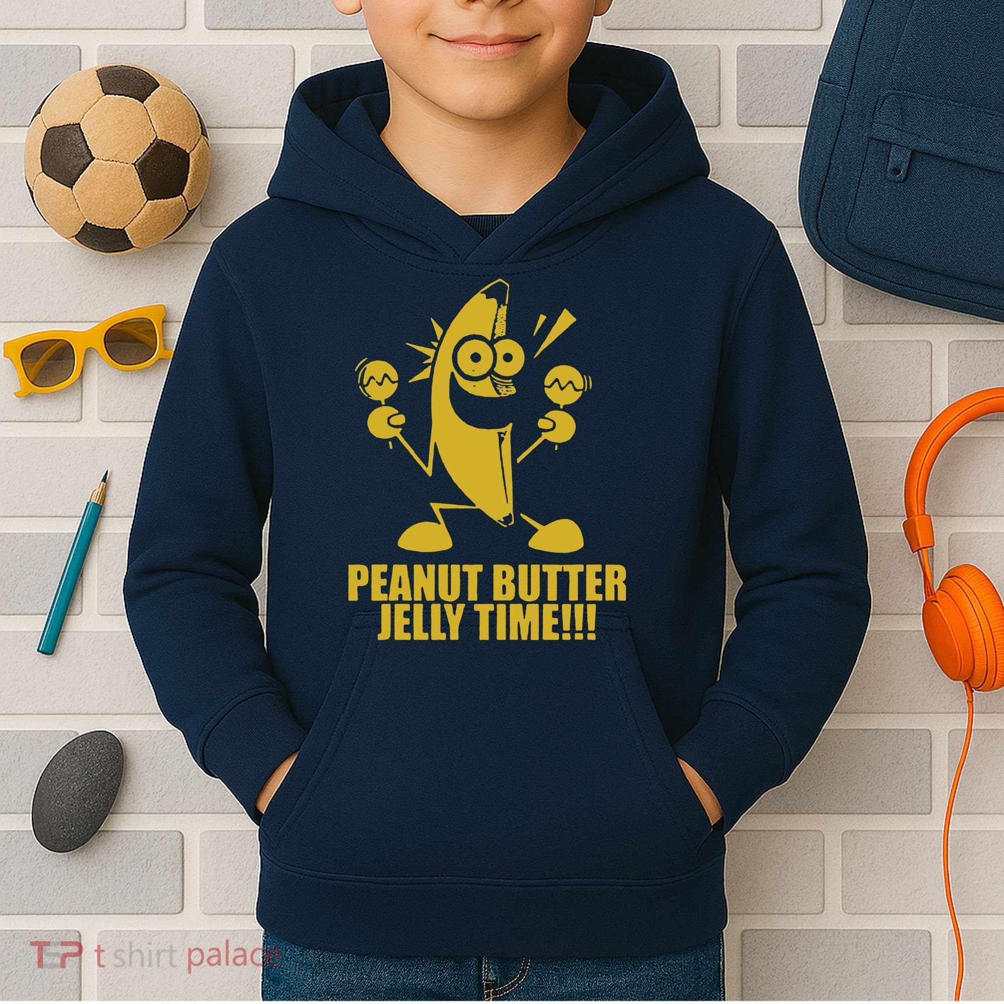 Peanut Butter Jelly Time Banana Kids Hoodie