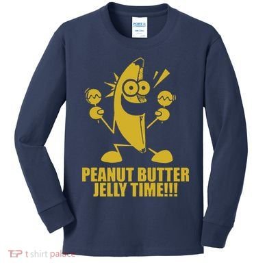 Peanut Butter Jelly Time Banana Kids Long Sleeve Shirt