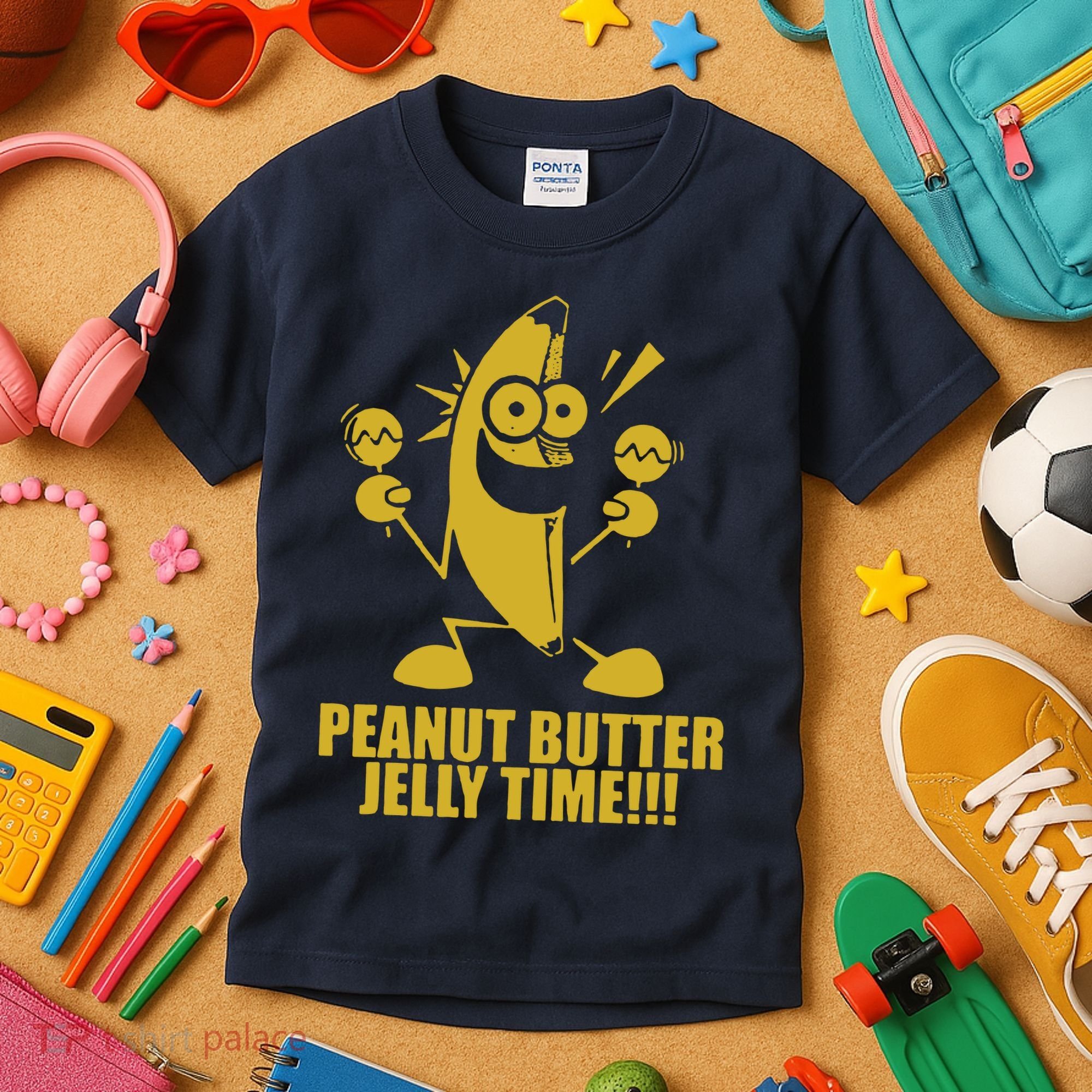 Peanut Butter Jelly Time Banana Kids T-Shirt