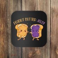 Peanut Butter Jelly Matching Couples Lover Halloween Coaster thumb 0