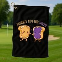 Peanut Butter Jelly Matching Couples Lover Halloween Golf Towel thumb 1