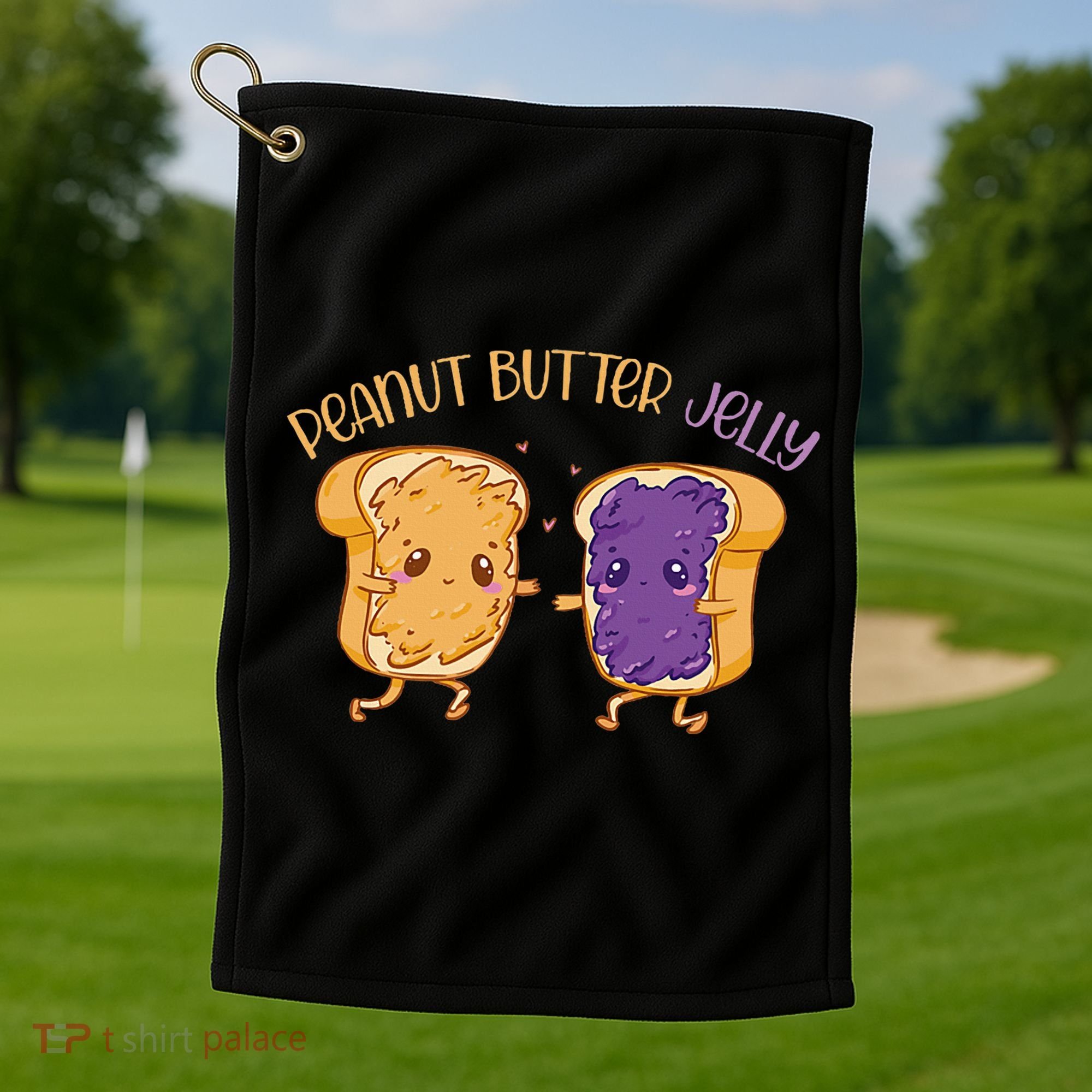 Peanut Butter Jelly Matching Couples Lover Halloween Golf Towel