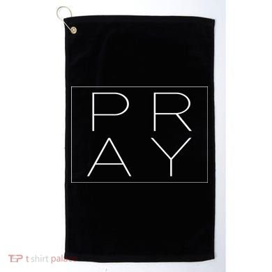 Pray Boxed Logo Golf Towel