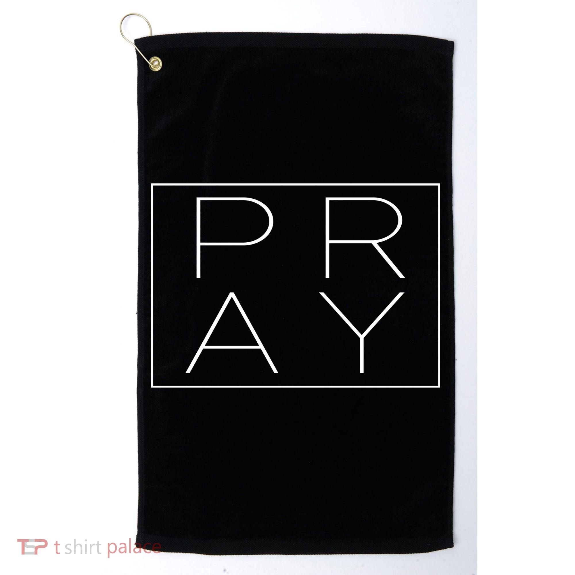 Pray Boxed Logo Golf Towel